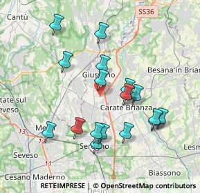 Mappa Via Brunati, 20833 Giussano MB, Italia (3.56278)