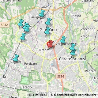 Mappa Via Brunati, 20833 Giussano MB, Italia (2.06833)
