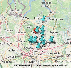 Mappa Via S. Filippo Neri, 20034 Giussano MB, Italia (9.88417)