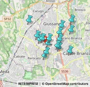 Mappa Via S. Filippo Neri, 20034 Giussano MB, Italia (1.305)