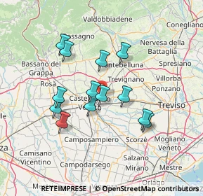 Mappa 31050 Castelfranco Veneto TV, Italia (11.85615)