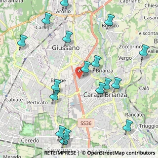 Mappa Via Fratelli Bandiera, 20843 Verano Brianza MB, Italia (2.58529)