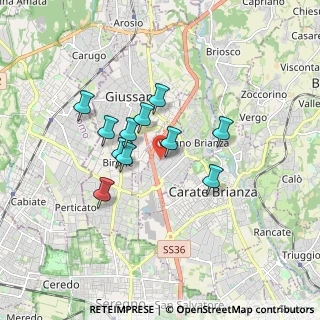 Mappa Via Fratelli Bandiera, 20843 Verano Brianza MB, Italia (1.33818)