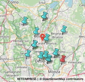 Mappa Via Fratelli Bandiera, 20843 Verano Brianza MB, Italia (6.93625)