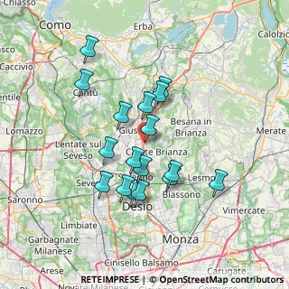 Mappa Via Fratelli Bandiera, 20843 Verano Brianza MB, Italia (6.19)