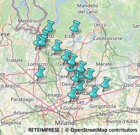 Mappa Via Fratelli Bandiera, 20843 Verano Brianza MB, Italia (11.54611)