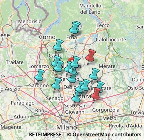 Mappa Via Fratelli Bandiera, 20843 Verano Brianza MB, Italia (10.36722)