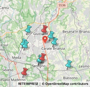 Mappa Via Fratelli Bandiera, 20843 Verano Brianza MB, Italia (3.57091)