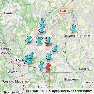 Mappa Via Fratelli Bandiera, 20843 Verano Brianza MB, Italia (3.43308)