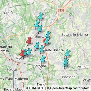 Mappa Via Fratelli Bandiera, 20843 Verano Brianza MB, Italia (3.51733)