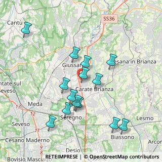 Mappa Via Fratelli Bandiera, 20843 Verano Brianza MB, Italia (3.69071)
