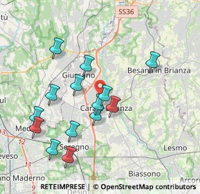 Mappa Via Alcide de Gasperi, 20843 Verano Brianza MB, Italia (3.69429)