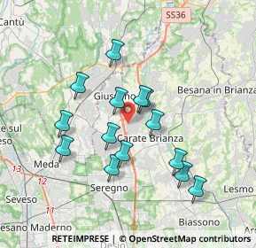 Mappa Via Cascina Caviana, 20843 Verano Brianza MB, Italia (3.16214)