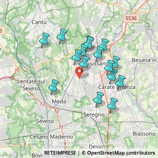 Mappa Via Puecher, 22066 Mariano Comense CO, Italia (3.2925)