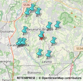 Mappa Via Camillo Benso Cavour, 20842 Besana In Brianza MB, Italia (3.55308)