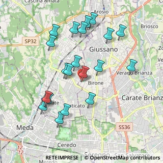 Mappa Via Industria, 20833 Giussano MB, Italia (1.9995)