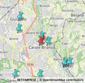 Mappa Via Milite Ignoto, 20841 Carate Brianza MB, Italia (2.17545)