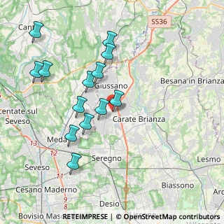 Mappa Via Giovanni Pascoli, 20833 Verano Brianza MB, Italia (3.86385)