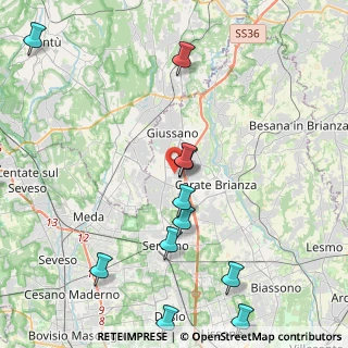 Mappa Via Giovanni Pascoli, 20833 Verano Brianza MB, Italia (5.3325)