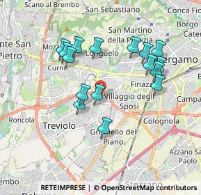 Mappa Via Gandhi, 24048 Treviolo BG, Italia (1.7425)