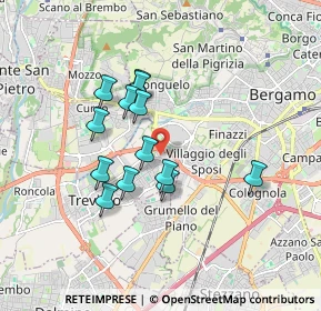 Mappa Via Gandhi, 24048 Treviolo BG, Italia (1.44846)