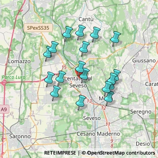 Mappa Via Padre Reginaldo Giuliani, 20823 Lentate sul Seveso MB, Italia (3.34111)