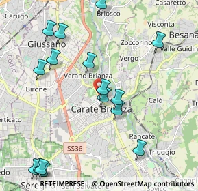 Mappa Viale Giuseppe Garibaldi, 20841 Carate Brianza MB, Italia (2.45188)