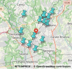 Mappa Via Piave, 22060 Cabiate CO, Italia (3.33571)