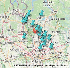 Mappa Via Piave, 22060 Cabiate CO, Italia (11.13412)
