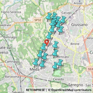 Mappa Via Piave, 22060 Cabiate CO, Italia (1.714)
