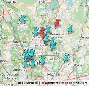 Mappa Via Al Castello, 20841 Carate Brianza MB, Italia (6.88111)