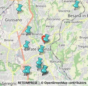 Mappa Via alle Grotte, 20841 Carate Brianza MB, Italia (2.44308)