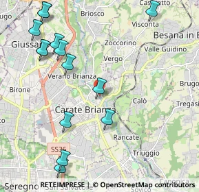 Mappa Via alle Grotte, 20841 Carate Brianza MB, Italia (2.56786)
