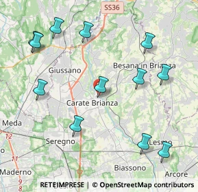 Mappa Via alle Grotte, 20841 Carate Brianza MB, Italia (4.71667)