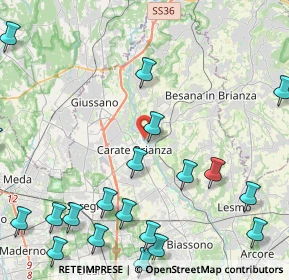 Mappa Via alle Grotte, 20841 Carate Brianza MB, Italia (5.9935)