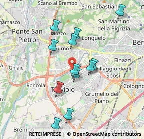 Mappa StreetVia, 24048 Treviolo BG, Italia (1.7525)