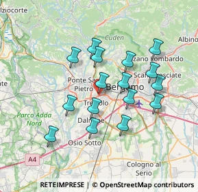 Mappa StreetVia, 24048 Treviolo BG, Italia (6.31188)