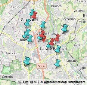 Mappa Via Donatori di Sangue, 20843 Verano Brianza MB, Italia (1.61111)