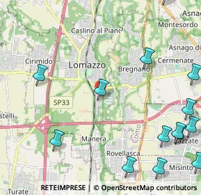 Mappa Via del Lavoro, 22074 Lomazzo CO, Italia (3.12857)