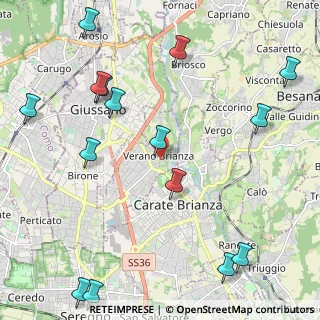 Mappa Via Vittorio Emanuele, 20843 Verano Brianza MB, Italia (2.834)
