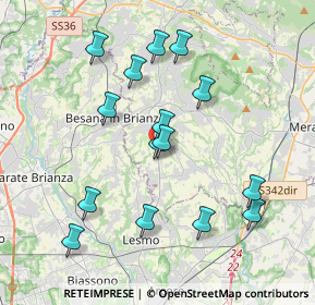 Mappa Via San Pietro angolo via Roma C.C Cascina Levada Esselunga, 23880 Casatenovo LC, Italia (3.75067)