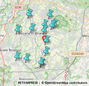 Mappa Via San Pietro angolo via Roma C.C Cascina Levada Esselunga, 23880 Casatenovo LC, Italia (3.46571)