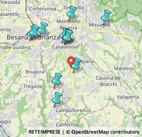 Mappa Via San Pietro angolo via Roma C.C Cascina Levada Esselunga, 23880 Casatenovo LC, Italia (1.88667)