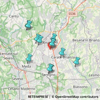 Mappa Via Amilcare Ponchielli, 20833 Giussano MB, Italia (3.08667)