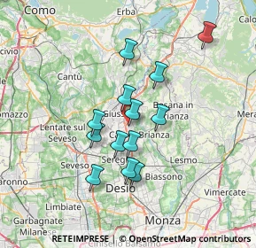 Mappa Via Enrico Fermi, 20843 Verano Brianza MB, Italia (5.64923)