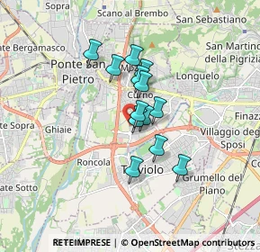 Mappa Via Carlinga, 24035 Curno BG, Italia (1.13308)