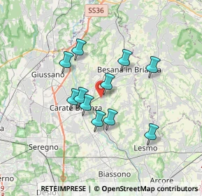 Mappa Via dei Tigli, 20842 Besana In Brianza MB, Italia (2.78)