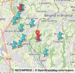 Mappa Via dei Tigli, 20842 Besana In Brianza MB, Italia (2.21833)