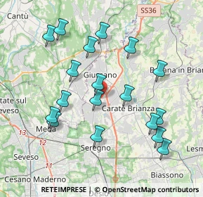 Mappa Via Arturo Toscanini, 20833 Giussano MB, Italia (3.90944)