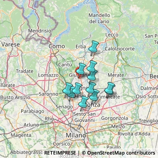 Mappa Via Francesco Cilea, 20833 Giussano MB, Italia (9.66333)